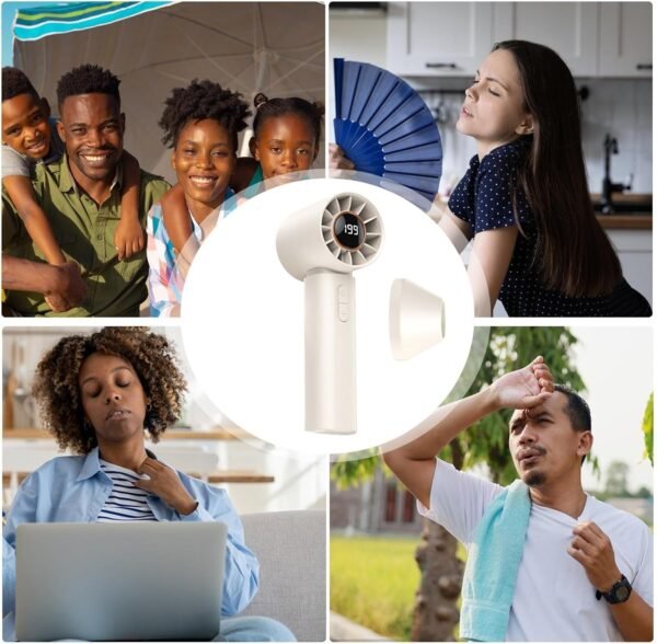 Aufquwk Fan delle mani, fan portatile,Travel porta portatile personale con Air Turbo Tech | Adeguamento a più velocità per casa, attività all'aperto, campeggio, lavoro, spiaggia - Image 4