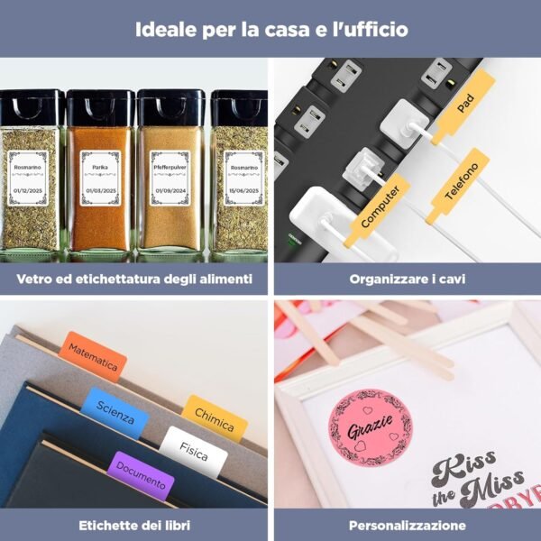 SUPVAN KATASYMBOL T50M Nastro di carta impermeabile, per casa, scuola, ufficio, 50 mm x 30 mm, 250 etichette (Bianco) - Image 6