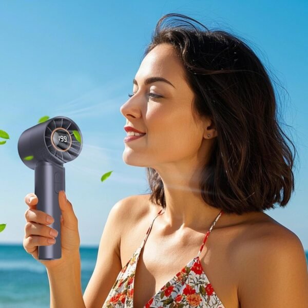Generico ventilatore, ventilatore portatile - ventilatore personale con Turbo Tech - Motore ad alta velocità, display digitale, per campeggio a batteria per donne - Image 9