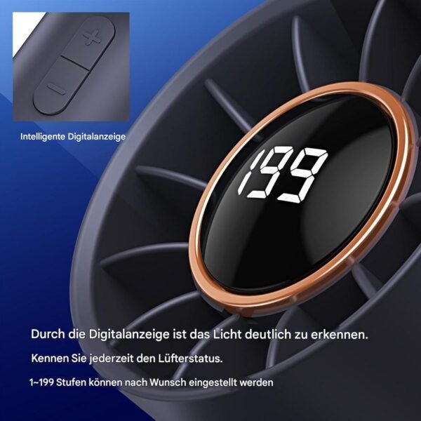 Ventilatore portatile portatile – Ventilatore personale con Air Turbo Tech – Regolazione multi-marcia, funzionamento a batteria, dispositivi fantastici per campeggio, lavoro, lavoro - Image 5