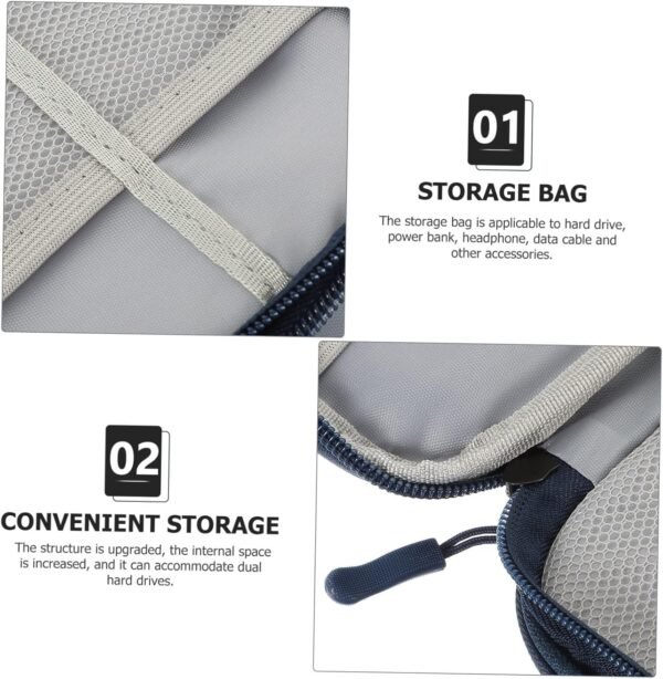 GAROZATION Kit Di Accessori Digitali Borsa Da Viaggio Cavo Usb Organizzatore Tecnologico Bidone Borsa Elettronica Fermacavi Caso Tecnologico Cestino Ssd Borse Vuoto Tessuto Composito - Image 3