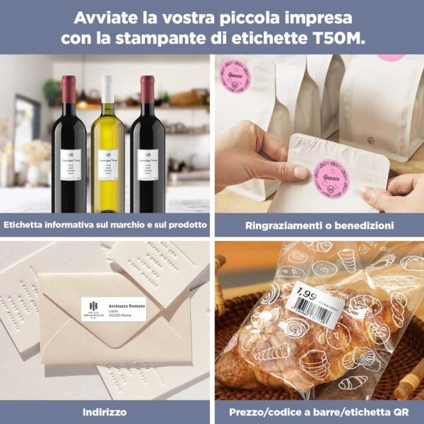 SUPVAN KATASYMBOL T50M Nastro di carta impermeabile, per casa, scuola, ufficio, 50 mm x 30 mm, 250 etichette (Bianco) - Image 5