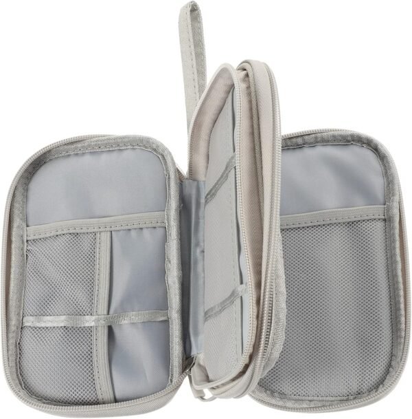Gadpiparty Borsa Organizer Per Cavi E Gadget Compatta Da Viaggio Per Caricabatterie Unità Flash Grigia Piccola