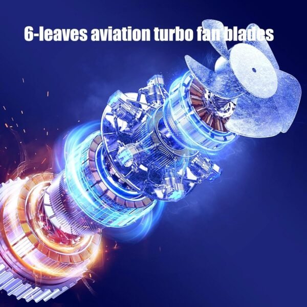 Aufquwk Fan delle mani, fan portatile,Travel porta portatile personale con Air Turbo Tech | Adeguamento a più velocità per casa, attività all'aperto, campeggio, lavoro, spiaggia - Image 8