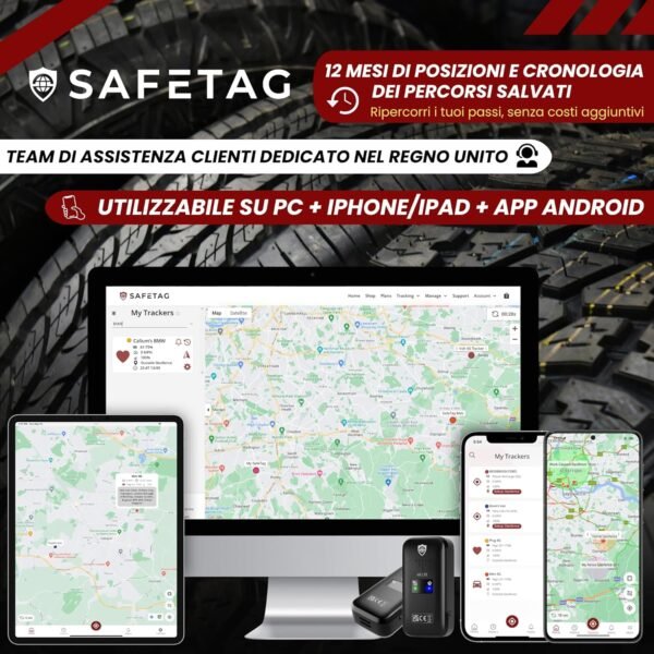 Mini - Mini Localizzatore GPS Ricaricabile, Auto, Moto, ecc. 34-205 Paesi, Monitoraggio e Notifiche in Tempo Reale, Prova Gratuita di 7 Giorni - SIM Inclusa, 12 Mesi di Garanzia - Image 4