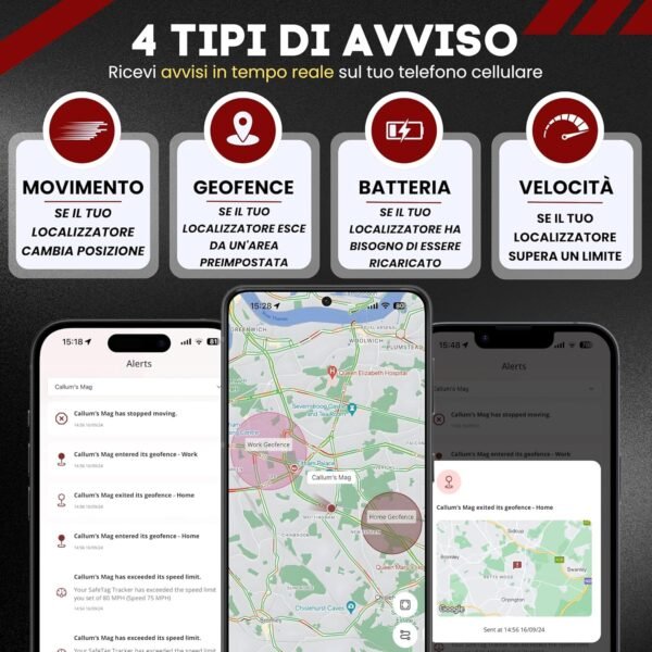 Mini - Mini Localizzatore GPS Ricaricabile, Auto, Moto, ecc. 34-205 Paesi, Monitoraggio e Notifiche in Tempo Reale, Prova Gratuita di 7 Giorni - SIM Inclusa, 12 Mesi di Garanzia - Image 5