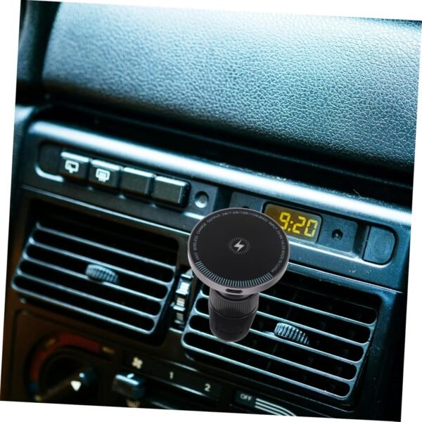 SECFOU caricabatteria per auto porta cellulare per auto decorazione borsa in feltro caricatore magnetico auto accessori auto smartphone supporto per telefono da auto Lega di alluminio - Image 6