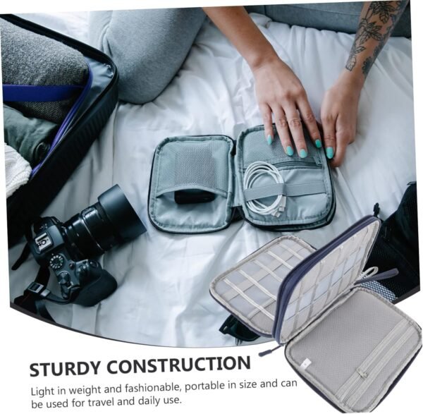 Borsa Portaoggetti Per Cavi Elettronici Organizer Per Gadget Cerniera Robusta Doppio Per Un Facile Accesso Agli Accessori Da Viaggio Organizer Tecnologico - Image 3