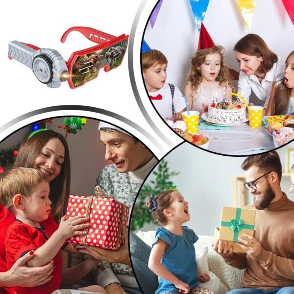 Giocattoli per occhiali da proiezione per bambini, gadget di occhiali divertenti, 20 temi di proiezione scientifica visione tecnologica del modulo proiettore a flip-up per la festa di compleanno di ra - Image 4