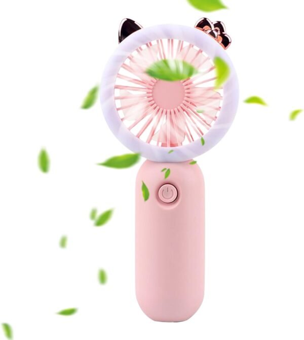Fan portatile a mano, portatile portatile - Fan portatile con luce - Impostazioni a 3 marce Gadget Gadget portatile USB ricaricabile ricaricabile a LED LED LIGHT Outdoor per bambini - Image 6