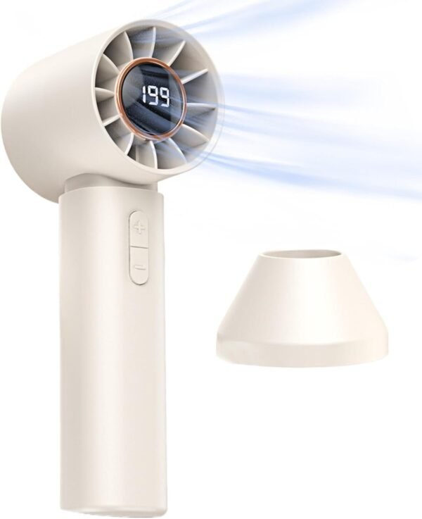 Generico Fan portatile, ventilatore a mano | Travel porta portatile personale con Air Turbo Tech,Regolazione a più velocità, a batteria, gadget freschi per campeggio, lavoro, spiaggia - Image 7