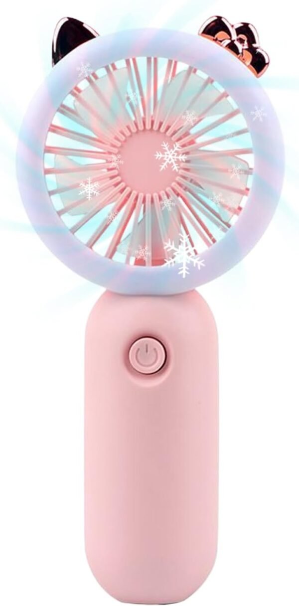 Fan portatile a mano, portatile portatile - Fan portatile con luce - Impostazioni a 3 marce Gadget Gadget portatile USB ricaricabile ricaricabile a LED LED LIGHT Outdoor per bambini