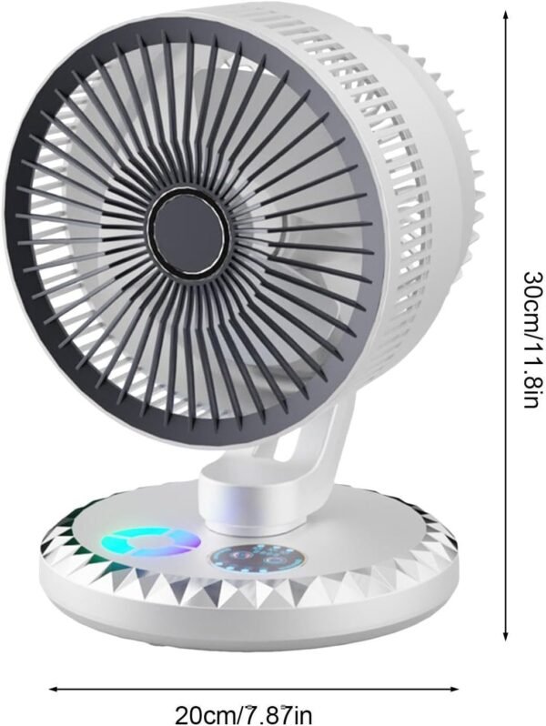 Fan della scrivania personale, fan della scrivania | Ventola portatile elettrica comodino - Testa di inclinazione a 90 gradi, impostazioni a 3 velocità, dispositivo di raffreddamento leggero per il lu - Image 4