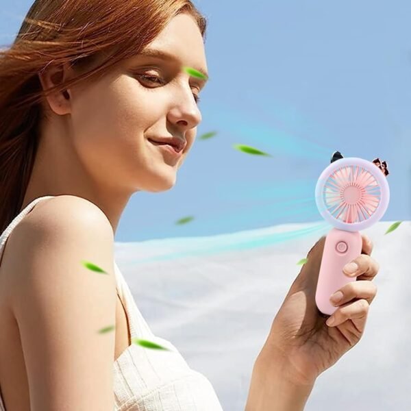Fan portatile a mano, portatile portatile - Fan portatile con luce - Impostazioni a 3 marce Gadget Gadget portatile USB ricaricabile ricaricabile a LED LED LIGHT Outdoor per bambini - Image 8
