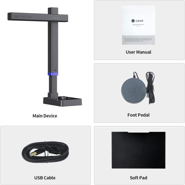 CZUR Shine Ultra Pro Scanner Libri 24MP Alta Risoluzione, 320-440 dpi, Portatile Scanner per Documenti per uffici e Casa, Scansione A3 A4 A5, OCR Multilingue - Image 8