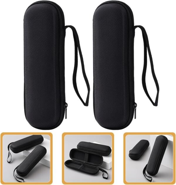 HOMSFOU 2 Pz custodia portatile marsupio bloccabile borsa tecnologica kit borsa frigo cavo custodia tablet case tablet piccola custodia per cavi piccolo organizer per auricolari eva Black - Image 2