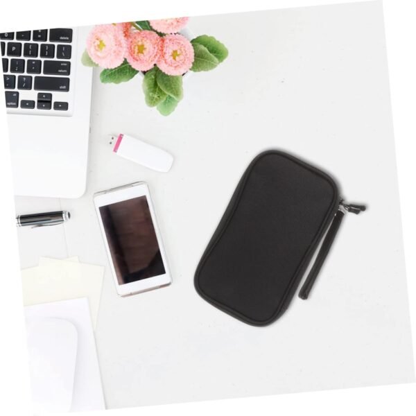 Hemobllo Custodia Per Cavo Digitale Aria Organizzatore Di Archiviazione Cubo Gadget Piccola Borsa Per Cavi Borse Borsa Tecnologica Mobile Viaggio Tessuto Jacquard Impermeabile Black - Image 3