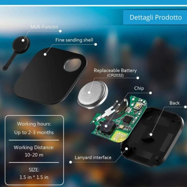 Air Localizzatore Portachiavi GPS Tag Bluetooth Compatibile Con Apple iOS e Android - Smart Tracker per Borse, Chiavi, Bagagli, Mini GPS per Bambini, Oggetti e Cani - Image 9