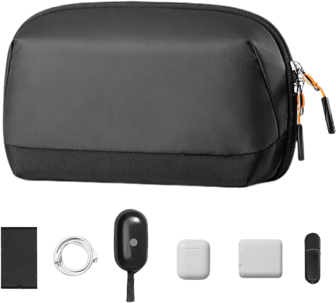 Borsa organizer per cavi, custodia da viaggio resistente, custodia compatta da viaggio con trasporto quotidiano, custodia per accessori elettronici per cavi, gadget, dispositivi in modo ordinato, Nero - Image 5