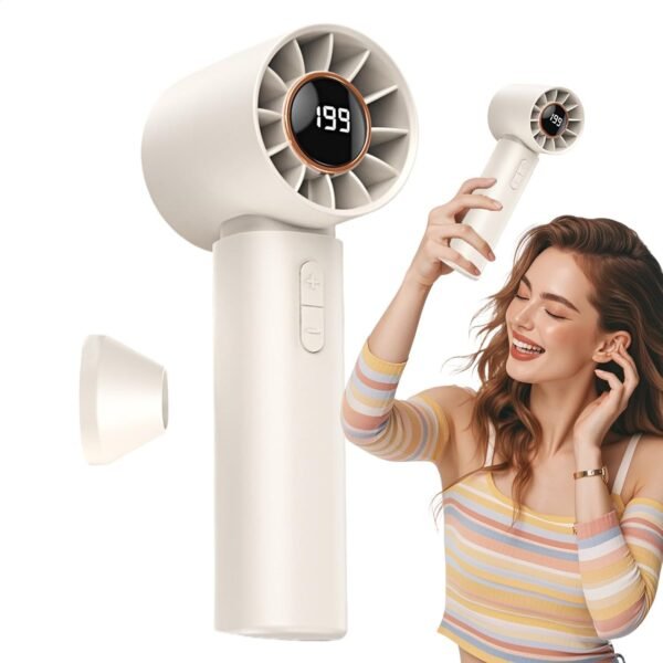 Generico Fan portatile, ventilatore a mano | Travel porta portatile personale con Air Turbo Tech,Regolazione a più velocità, a batteria, gadget freschi per campeggio, lavoro, spiaggia - Image 8