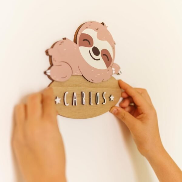 WONDEE Vintiun - Targa decorativa per cameretta dei bambini, con nomi in legno, personalizzati, per porte e camerette, per bambine e bambini, rose/regali personalizzati originali per neonati - Image 3