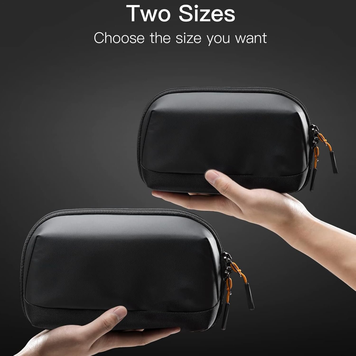 Borsa organizer per cavi, custodia da viaggio resistente, custodia compatta da viaggio con trasporto quotidiano, custodia per accessori elettronici per cavi, gadget, dispositivi in modo ordinato, Nero - Image 2
