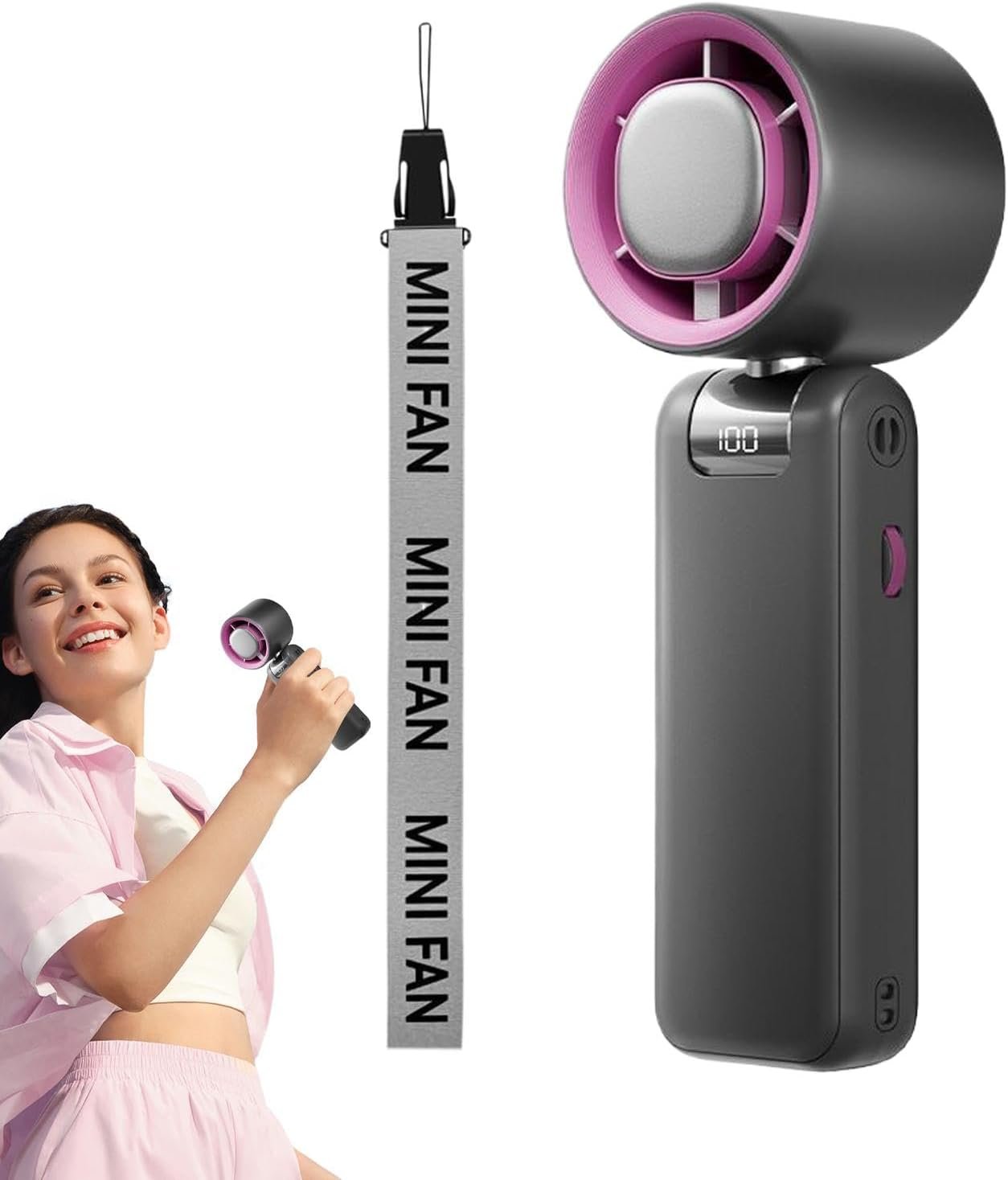 Generico Fan personale, fan portatile personale - Ventola di raffreddamento pieghevole | Dispositivo di circolatore ad aria ricaricabile USB per casa, studio, viaggi, shopping, campeggio - Image 7