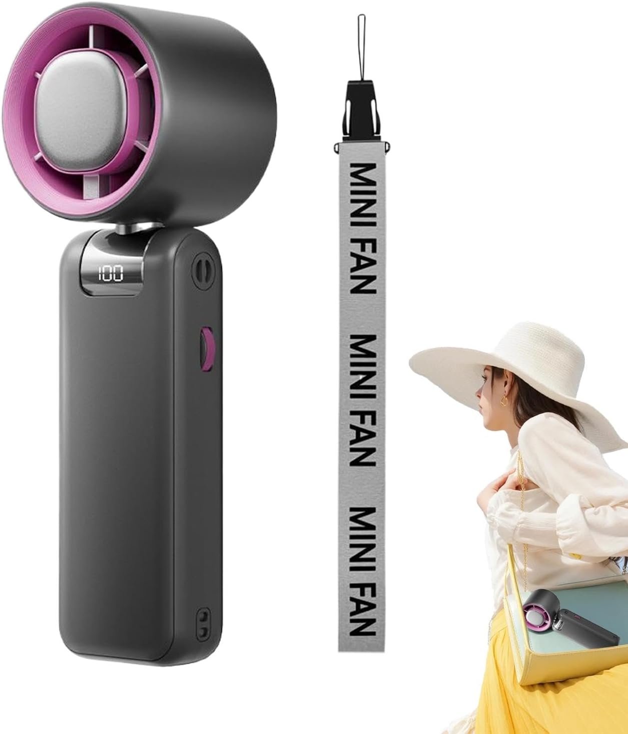 Generico Fan personale, fan portatile personale - Ventola di raffreddamento pieghevole | Dispositivo di circolatore ad aria ricaricabile USB per casa, studio, viaggi, shopping, campeggio - Image 8