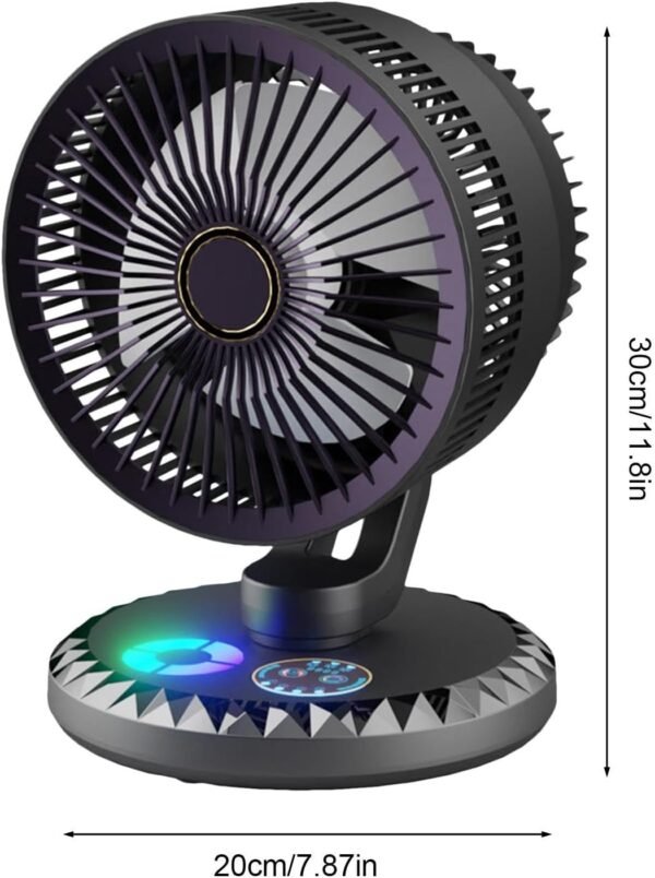 Fan da scrivania silenziosa, fan della scrivania personale,Fan di desktop elettrica portatile | Testa di inclinazione a 90 gradi, impostazioni a 3 velocità, dispositivo di raffreddamento leggero per d - Image 4