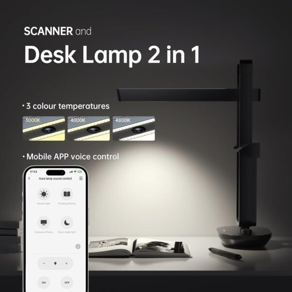 Scanner Portatile per Libri CZUR Aura Pro Scanner per Documenti Max Formato A3 con Lampada con Riconoscimento Multilingua (OCR), Compatibile con MacOS e Windows - Image 7