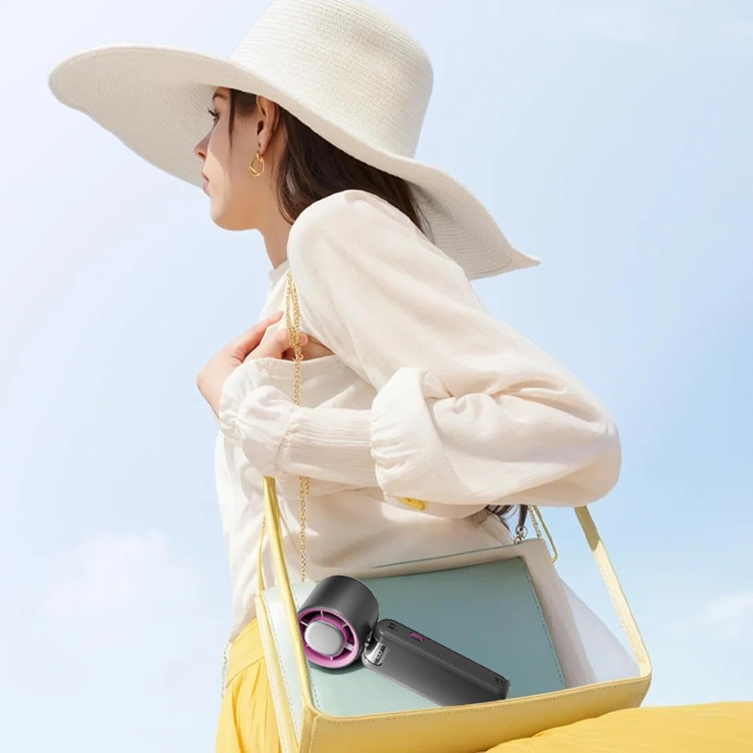 Generico Fan personale, fan portatile personale - Ventola di raffreddamento pieghevole | Dispositivo di circolatore ad aria ricaricabile USB per casa, studio, viaggi, shopping, campeggio - Image 2