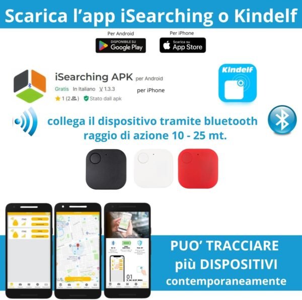 Air Localizzatore Portachiavi GPS Tag Bluetooth Compatibile Con Apple iOS e Android - Smart Tracker per Borse, Chiavi, Bagagli, Mini GPS per Bambini, Oggetti e Cani - Image 3