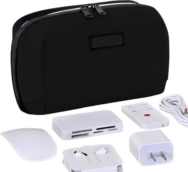 Organizzatore Da Viaggio Per Elettronica - Organizzatore Fili Da Viaggio | Borsa Imbottita con Scomparti Zip per Caricatori Hard Drive Telefono Gadget Antishock - Image 9