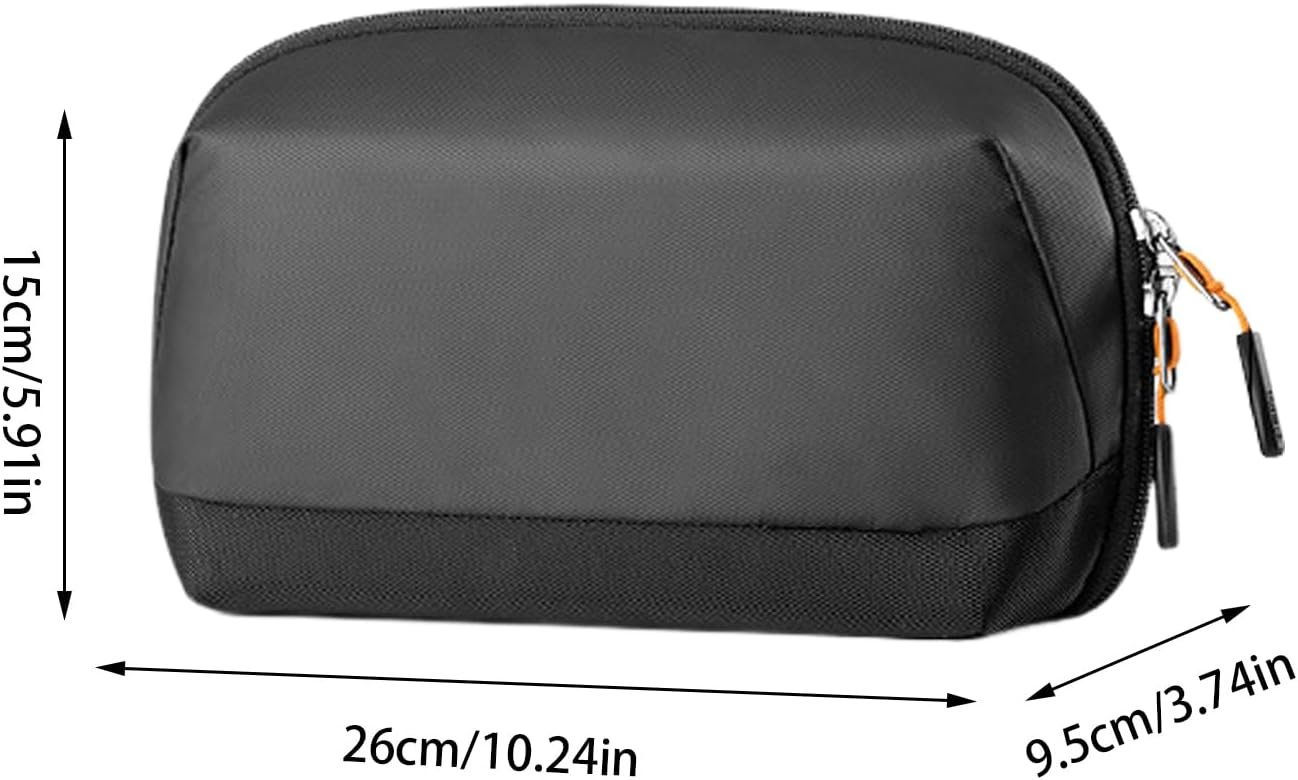Borsa organizer per cavi, custodia da viaggio resistente, custodia compatta da viaggio con trasporto quotidiano, custodia per accessori elettronici per cavi, gadget, dispositivi in modo ordinato, Nero - Image 7