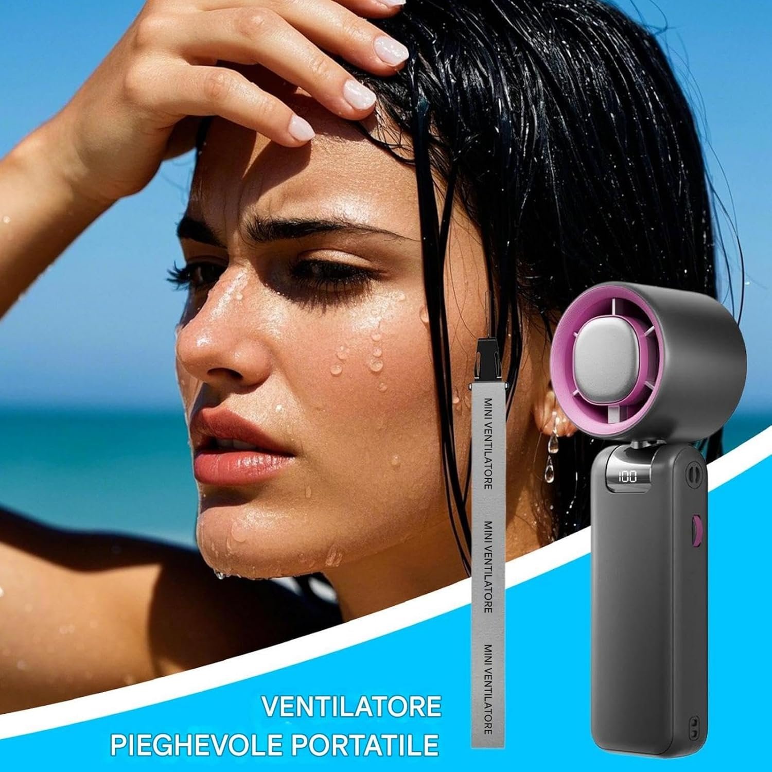 Generico Fan personale, fan portatile personale - Ventola di raffreddamento pieghevole | Dispositivo di circolatore ad aria ricaricabile USB per casa, studio, viaggi, shopping, campeggio - Image 3