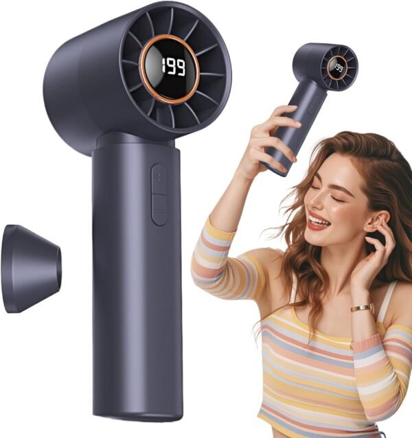 Zibeem Fan portatile, fan di viaggio | Ventola personale senza lama portatile con Air Turbo Tech | Regolazione a più velocità, a batteria, gadget freschi per campeggio, lavoro, spiaggia