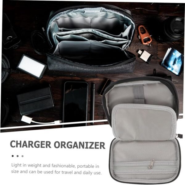 HOMSFOU Mini Borsa Organizer Da Viaggio Per Cavi Per Riporre I Cavi Elettronici Facile Organizzazione Degli Accessori - Image 4