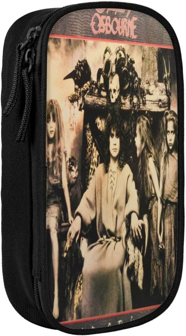 Black Sabbath - Astuccio grande capiente, 2 tasche con cerniera per strumenti artistici, articoli da toeletta, gadget tecnologici, Multicolore, Stile europeo e americano, retrò, moderno