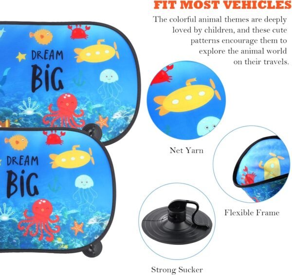 JOPHEK Tendine Parasole Auto Bambini, Parasole Auto Bambini, Tendine Parasole Auto, Universali Autoadesivo Finestrini Laterali Protezione da Raggi UV per Esterno Protezione Solare - 51x31cm - Image 4