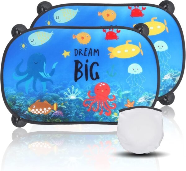 JOPHEK Tendine Parasole Auto Bambini, Parasole Auto Bambini, Tendine Parasole Auto, Universali Autoadesivo Finestrini Laterali Protezione da Raggi UV per Esterno Protezione Solare - 51x31cm