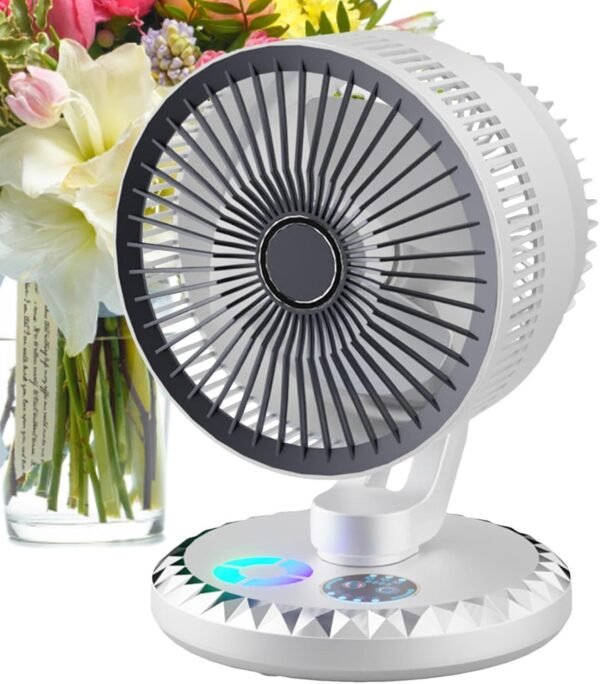 Fan della scrivania personale, fan della scrivania | Ventola portatile elettrica comodino - Testa di inclinazione a 90 gradi, impostazioni a 3 velocità, dispositivo di raffreddamento leggero per il lu - Image 9