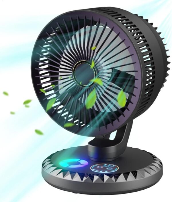 Fan da scrivania silenziosa, fan della scrivania personale,Fan di desktop elettrica portatile | Testa di inclinazione a 90 gradi, impostazioni a 3 velocità, dispositivo di raffreddamento leggero per d - Image 6