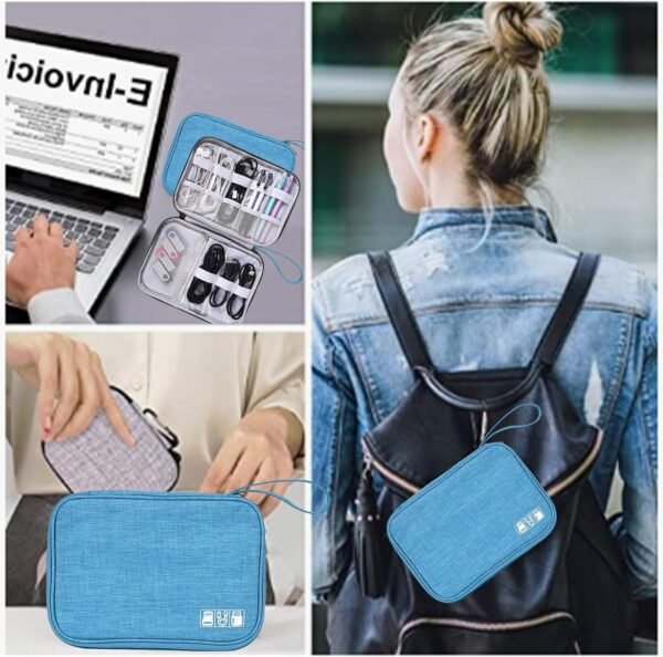 Elettronica Accessori Borsa - Borsa Organizer per Cavi Portatile,Elettronica Accessori Gadget Big Bag per Cavo USB, Card, Hard Drive - Image 3