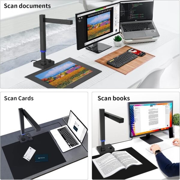 CZUR Shine Ultra Pro Scanner Libri 24MP Alta Risoluzione, 320-440 dpi, Portatile Scanner per Documenti per uffici e Casa, Scansione A3 A4 A5, OCR Multilingue - Image 7