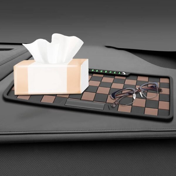Tappetino antiscivolo per cruscotto adesivo, in gel, multiuso, per cellulari, chiavi, gadget, per posizionare e organizzare in modo sicuro i dispositivi - Image 3