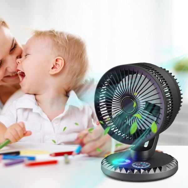 Fan da scrivania silenziosa, fan della scrivania personale,Fan di desktop elettrica portatile | Testa di inclinazione a 90 gradi, impostazioni a 3 velocità, dispositivo di raffreddamento leggero per d - Image 8