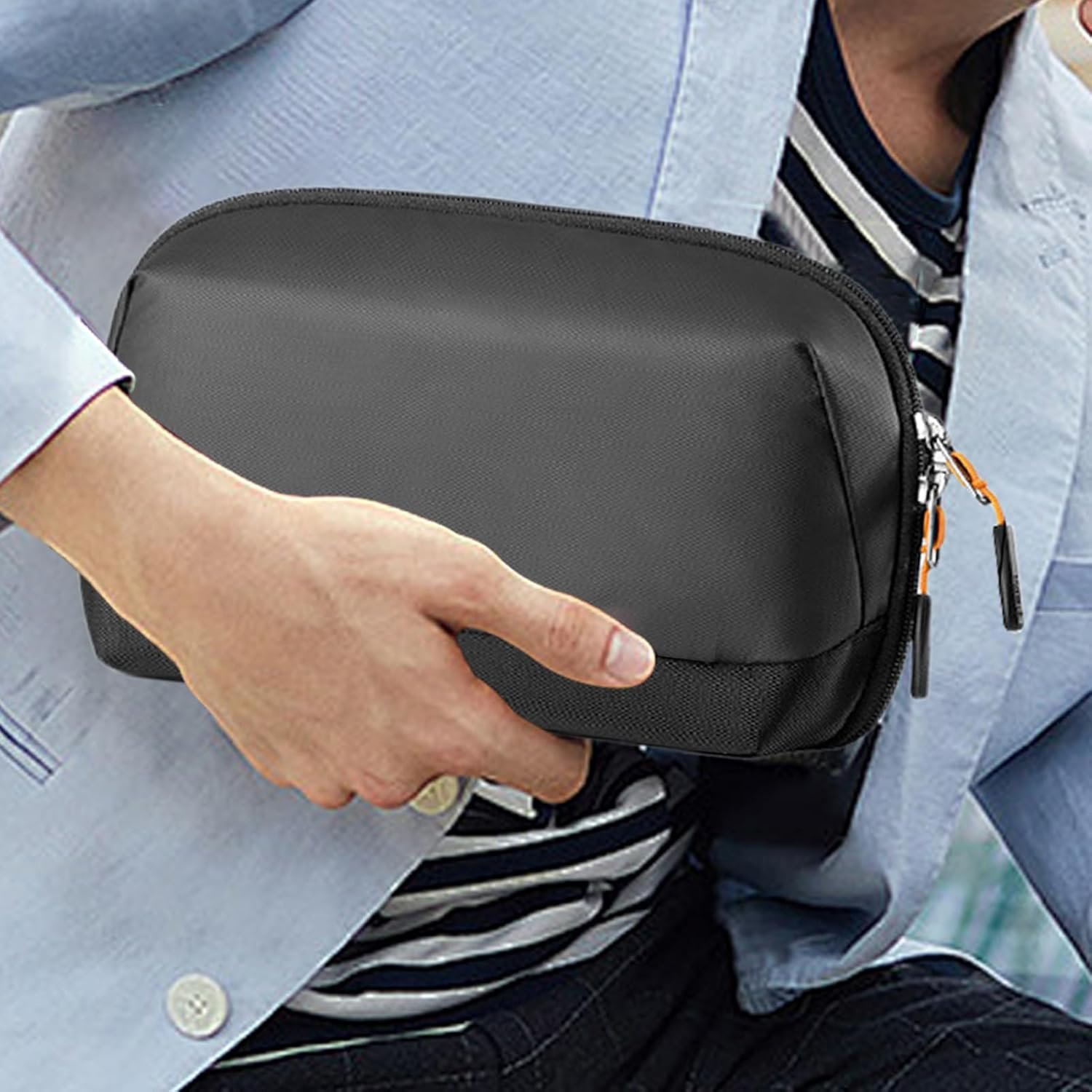 Organizzatore di tecnologia di viaggio | Tech Organizer 2024 Nuovo organizer per cavi con apertura a 180° - Custodia per batteria Organizzatore scatola di stoccaggio cavi per, Nero , Se référer au - Image 3