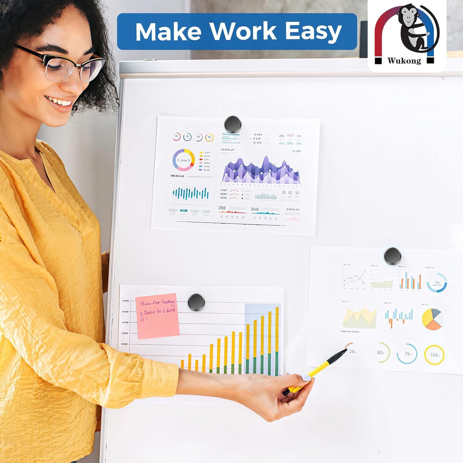 Wukong 90 pezzi Magnete Potente, 18×5mm Calamite Lavagna Magnetica, Calamite Frigorifero Calamite Lavagna per Ufficio, Bacheca e Scuola - Image 5