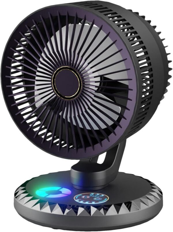 Fan da scrivania silenziosa, fan della scrivania personale,Fan di desktop elettrica portatile | Testa di inclinazione a 90 gradi, impostazioni a 3 velocità, dispositivo di raffreddamento leggero per d - Image 7