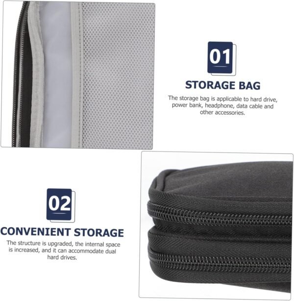 Hemobllo Custodia Per Cavo Digitale Aria Organizzatore Di Archiviazione Cubo Gadget Piccola Borsa Per Cavi Borse Borsa Tecnologica Mobile Viaggio Tessuto Jacquard Impermeabile Black - Image 9